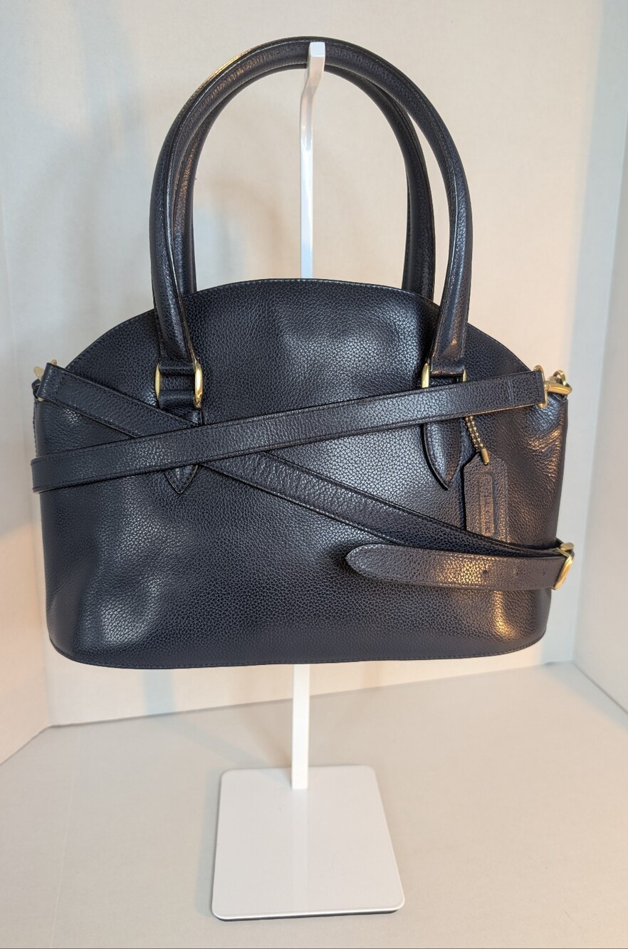 🫐 RARE Vintage Coach Madison Savoy Satchel 4408 Made in Italy Caviar Leather 🫐